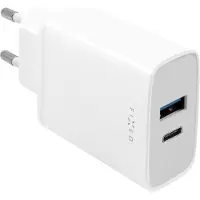 FIXED Chargeur réseau avec sortie USB-C et USB, support PD, 30W, blanc