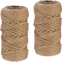 Relaxdays 2x corde de jute, Fil + laine, Marron