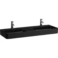 Laufen VAL lavabo double, 3 trous pour robinets, avec trop-plein, 1200x420mm, zone semi-sèche au centre, H8142827161081