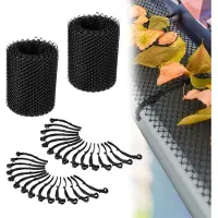 Relaxdays - Grillage De Gouttière, Lot De 2, Chacune 6 X 15 M, Grille En Plastique, 12 M En Total De Protection, Noir