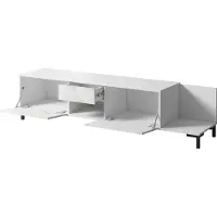 CARUNO Armoire RTV MARMO 2D1S1K 195x40x47,5 cm blanc mat/blanc marbré
