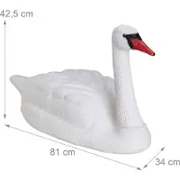 Relaxdays Décoration De Jardin Cygne Xxl Figurine D?Étang Flottant Statue De Jardin Déco