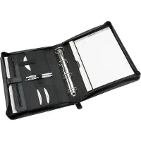 Alassio Organisateur à anneaux Rimini , format A4, similicuir FINEtouch, avec pochette CD, noir