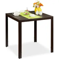 Relaxdays Table de jardin marron carrée 77,5 x 77,5 x 74,5 cm