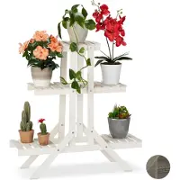 Relaxdays Escalier pour fleurs 3 niveaux