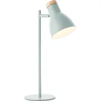 Brilliant Lampe de table verte VENEA | lampe de table décorative avec interrupteur sur le cordon et tête orientable | métal/bois | hauteur 47 cm | 1 douille E14, max. 25 W
