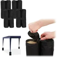 Relaxdays 4 Poids pour pavillon, anthracite/noir