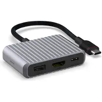 Unisynk 3 Port USB-C Hub V2 4K 60Hz 100W Grey (USB-C), Station d’accueil + hub USB, Gris