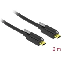 DeLOCK Câble de transfert de données USB 2 m - Deuxième port : 1 x USB 3.2 Gen 2 Type-C mâle - 10 Gbit/s - 30/24 AWG - noir