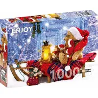 Enjoy Puzzle Puzzle 1000 pièces Enjoy – Oursons avec bonnets de Noël