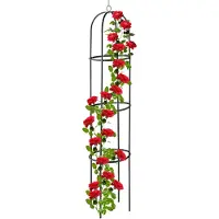 Relaxdays Trellis Obélisque, 190 M De Hauteur, Support Pour Plantes Grimpantes, En Métal, Stable, Tour Pour Rosier, Noir -