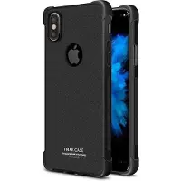 IMAK Housse de protection en caoutchouc Combi (Apple iPhone X, Apple iPhone XS), Coque pour téléphone portable, Noir
