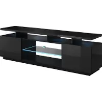 CARUNO Cama MEBLE Armoire RTV EVA 180x40x56 noir brillant