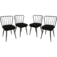 Skye Decor , Yıldız 943 V4, ensemble de chaises (4 pièces), noir, 100 % METAL, 43 x 42 x 82 cm