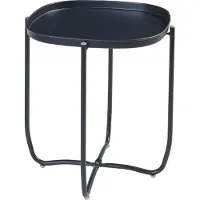 En.casa Table plateau 'Sandefjord' rectangulaire avec un plateau amovible acier 53 x 46 x 46 cm noir