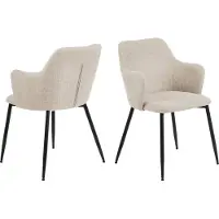 Molecule Ilsa chaise de salle à manger avec accoudoirs beige.