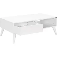 Skye Decor , Shp-655-Dd-1, table basse, blanc diamant, 100 % PANNEAUX DE MÉLAMINE REVÊTUS, 110 x 65 x 42 cm