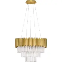 Nova Luce Suspension Magnolia or avec cristal Ø 50cm