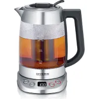 Severin Bouilloire , 1,7 l, 3 000 W, infuseur à thé, LED, sélection de la température, verre, 1 pièce.