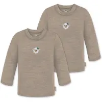 Normani T-Shirt 'Taupo' beige foncé / vert / blanc