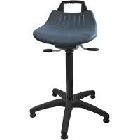 Lotz Tabouret pivotant avec patins Mousse PU bleue Hauteur d'assise réglable 490-680 mm (49 - 68 cm)