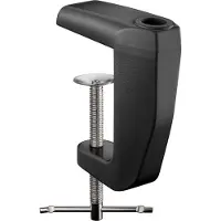 Goobay 64987 Pince de table de rechange pour lampes loupes avec bras articulé, noir - pour épaisseur de plateau 0 mm - 60 mm, métal massif, revêtu par poudre