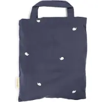 Filibabba Literie bébé GOTS (70x100 cm) - broderie baleine chrétienne - Midnight (100 x 70 cm, 40 x 45 cm)