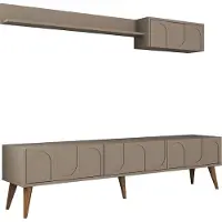 Skye Decor , meuble TV de haute qualité (3 éléments) - Finition Atlas et noyer, 100% mélaminé