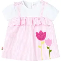 Boboli Poplin Striped Sleeveless Dress Rose 6 Months Fille