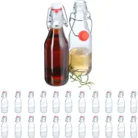 Relaxdays Bouteilles en verre, Bocal de conservation, Transparent