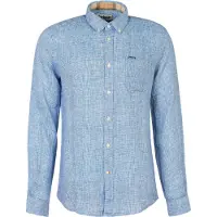 Barbour - Chemise en lin - Linton Tailored Shirt Navy pour Homme - Taille L