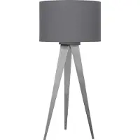 Näve lampe tabouret 3 pieds - matériaux : métal, textile - pied : nickel mat ; abat-jour blanc ; 3134316