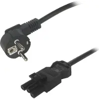 Deltaco CEE 7/7 - GST18 naaras, maadoitettu,, musta (1 m), Câble d'alimentation, Noir