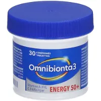 P&G Health Pro Omnibionta3 Énergie 50+ | Multivitamines avec vitamines B12 et C, zinc et fer | 1 mois 30 pc(s) Comprimé(S)