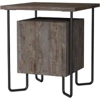 Homitis Woody Fashion Nightstand | 18mm d'épaisseur | Pieds en métal | Marron foncé