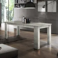 Web Furniture Table à rallonges moderne 140-190 x 90 cm Jesi Gris