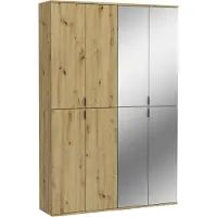 Ebuy24 ProjektX armoire de rangement 4+4 portes 8 portes chêneReproduction, miroir.