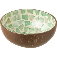Jline Bol coconut mosaique noix de coco + coquillage vert