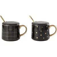 Jline Mugs amelie porcelain noir assortiment de 2