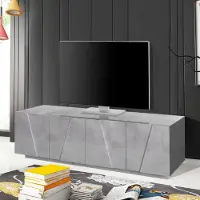 Web Furniture Meuble TV 4 portes, 2 étagères, design moderne Ping Low L Concrete