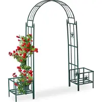 Relaxdays Arcade De Rosiers Porte, Pergola Plantes Grimpantes, Tuteur Résistant Vert
