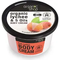 Organic Crème pour le corps au litchi rose et aux 5 huiles 250ml