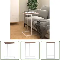 The Living Store Table d'appoint blanche 40x30x59 cm bois composite