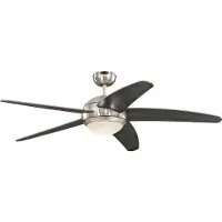 WESTINGHOUSE Ventilateur de plafond LED Bendan, chrome/bois, silencieux - , Bendan, dimmable, Bois, Salon / séjour, Bois, Moderne