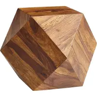 FineBuy Table basse 57 x 42,5 x 57 cm Table basse moderne en bois massif de sheesham Table de salon en forme de diamant Table en bois massif Salon Table en bois véritable