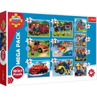 Trefl PUZZLE 10in1 Meet Fireman Sam's crew 90382