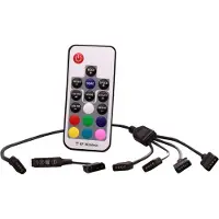 Xilence Kit de contrôle RGB pour connecteurs 12V-R-G-B- 4PIN (Télécommande spécifique à l’appareil, Infrarouge), Télécommande, Noir, Blanc