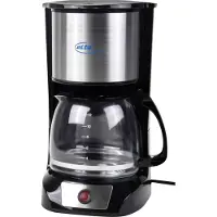 Elta Cafetière en acier inoxydable Cafetière filtre en verre Verseuse à café