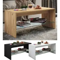VCM Table basse en bois | Sofatic avec espace de rangement suffisant | Dimensions env. H. 40 x W. 90 x D. 40 cm | Table salon – Wisal
