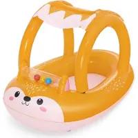 Bestway 34180 Friendly Fox Bateau gonflable pour enfants avec pare-soleil - 94 x 66 cm